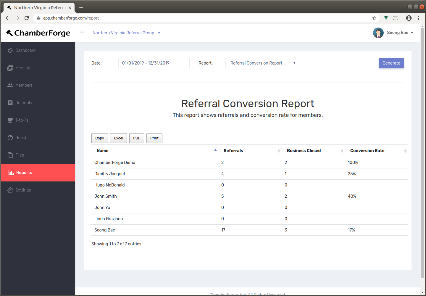 Referral Conversion Report