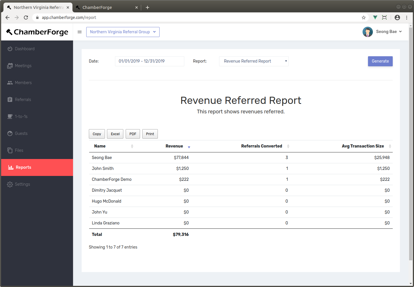 Revenue Referred Report